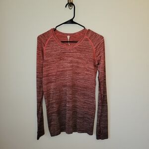 lululemon athletica Red Long Sleeve Top